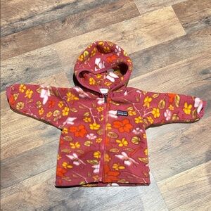 Patagonia Kids' Pink Floral Fleece Hoodie